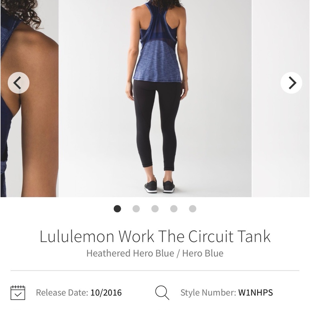 Lululemon Heathered Hero Blue Hit the Circuit tank with built in bra size 4